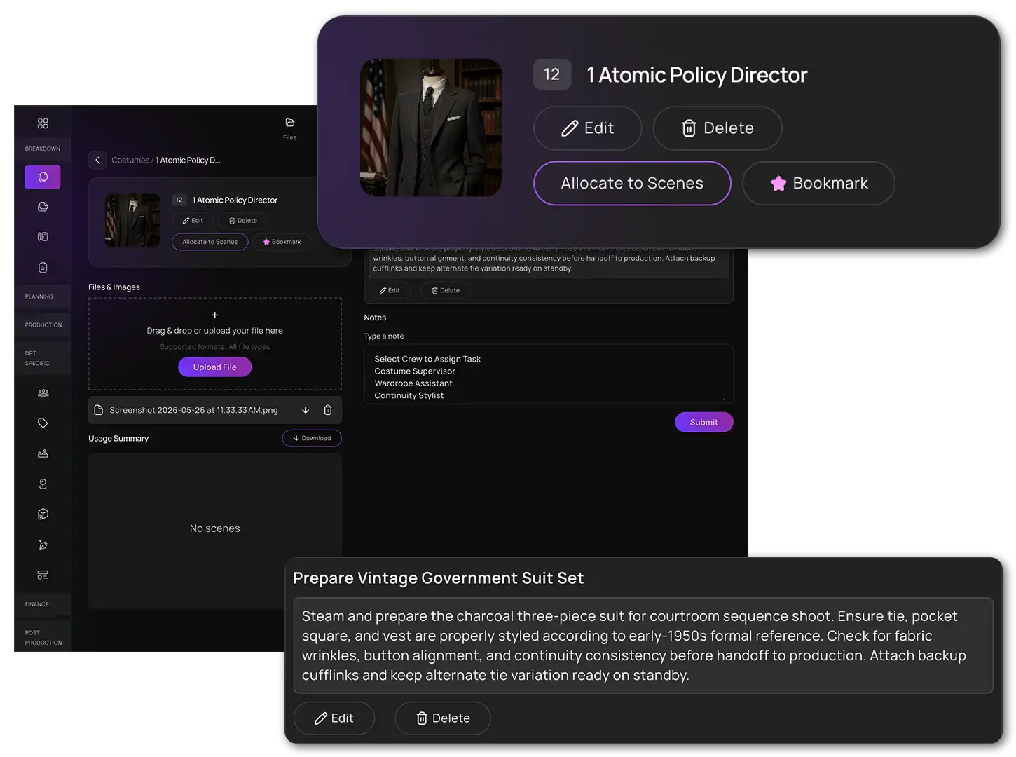 Detail-driven production support